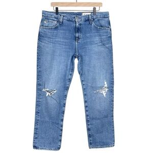 AG Jeans Womens 32 Ex Boyfriend Slouchy Slim High Rise Ripped Knee Rigid Denim